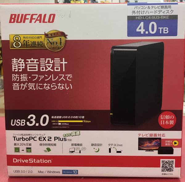 BUFFALO 外付けHDD 4TB HD-LC4.0U3-BKE入荷しました｜ ハードオフ三河安城店