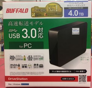 BUFFALO 外付けHDD 4TB HD-LC4.0U3-BKE入荷しました｜ ハードオフ三河安城店